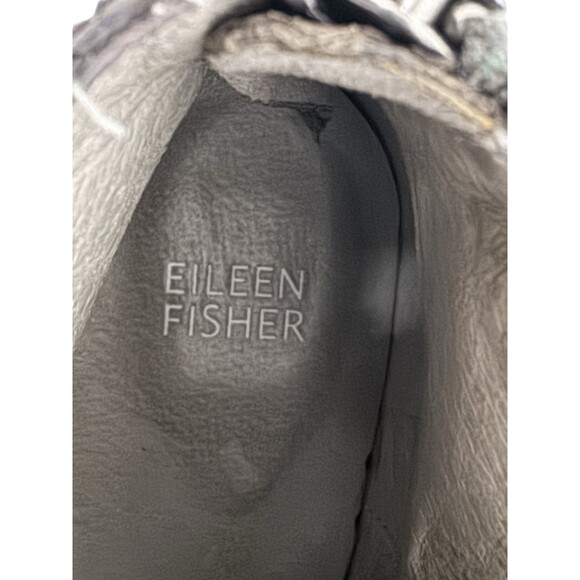 Eileen Fisher Tuck Textured Leather Ankle Booties Women’s Sz 9 Almond Toe - Picture 8 of 12